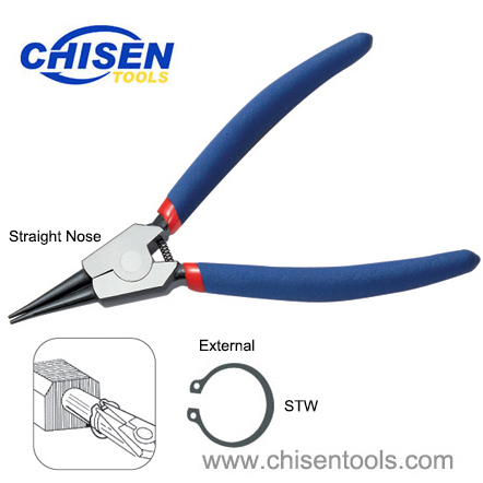 Circlip Pliers for External Circlips, Straight Nose