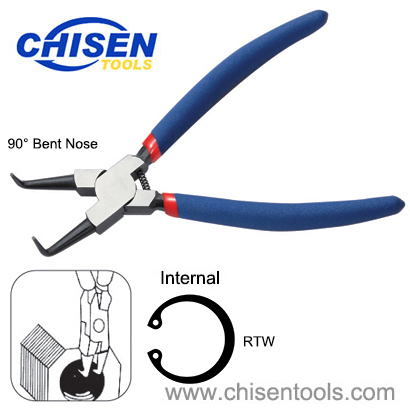 Circlip Pliers for Internal Circlips, Bent Nose