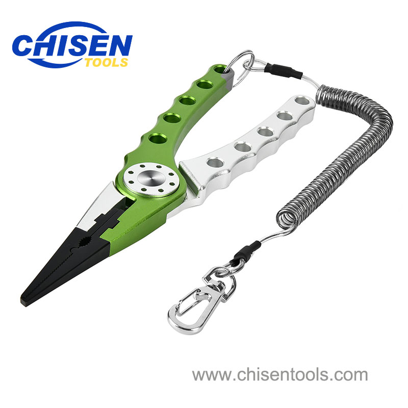 Green Silver Aluminum Fishing Pliers