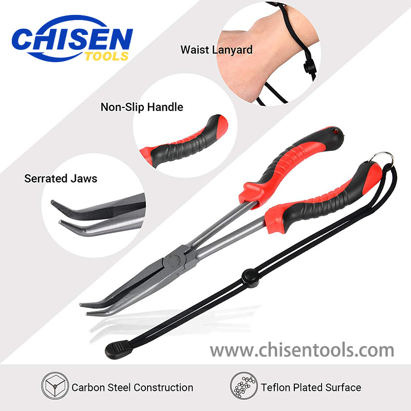 Curved Long Reach Fishing Pliers' Function