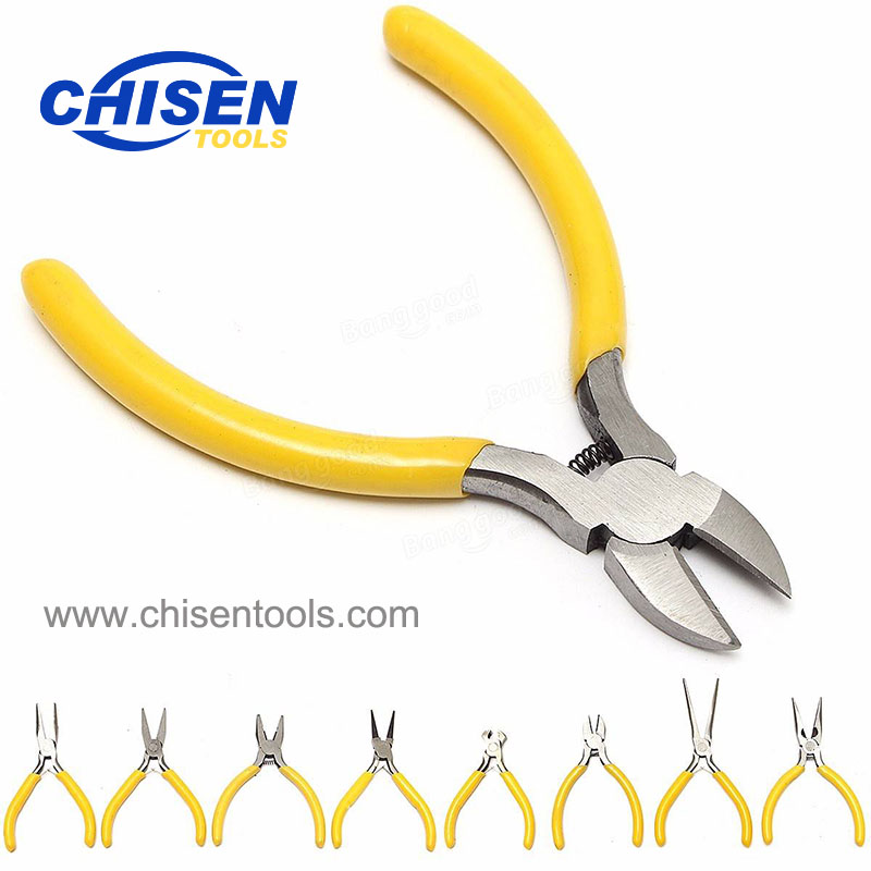 Aoibox 6-Piece Mini Pliers Set Includes Needle Nose Long Nose Bent Nose Diagonal End Cutting Linesman For Crafts Electronics Jewelry With Pouch