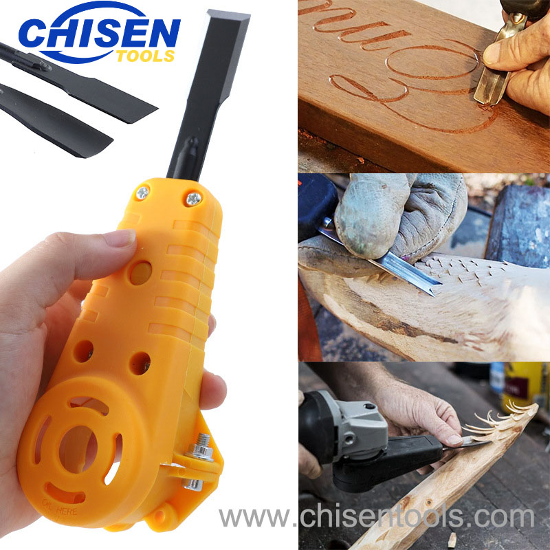 Usage of Electric Power Wood Carving Chisel Set for Angle Grinder