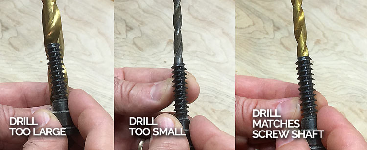 Sizing Drill Bit for Wood Screw Chuck