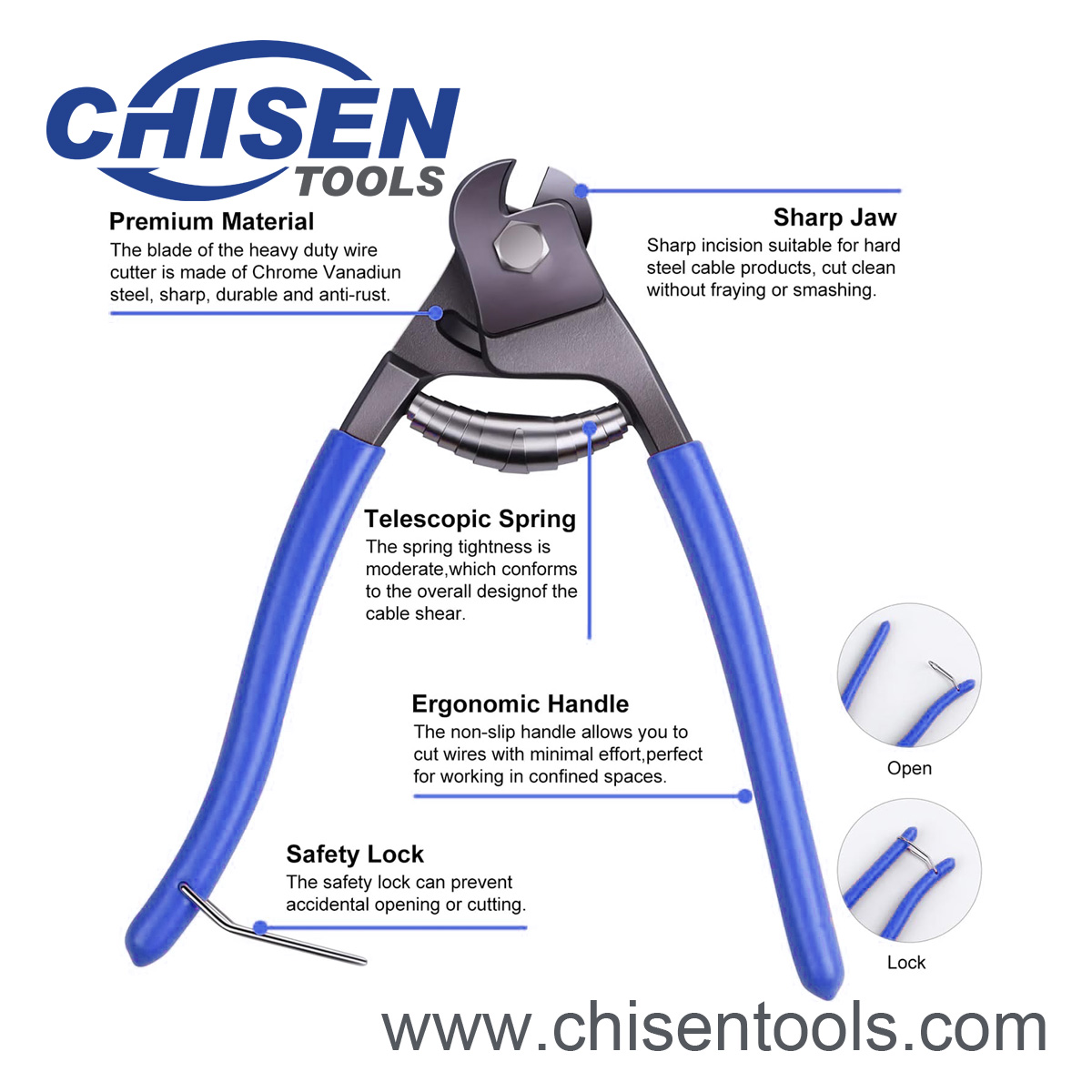 Heavy Duty Wire Rope Cutter's Features