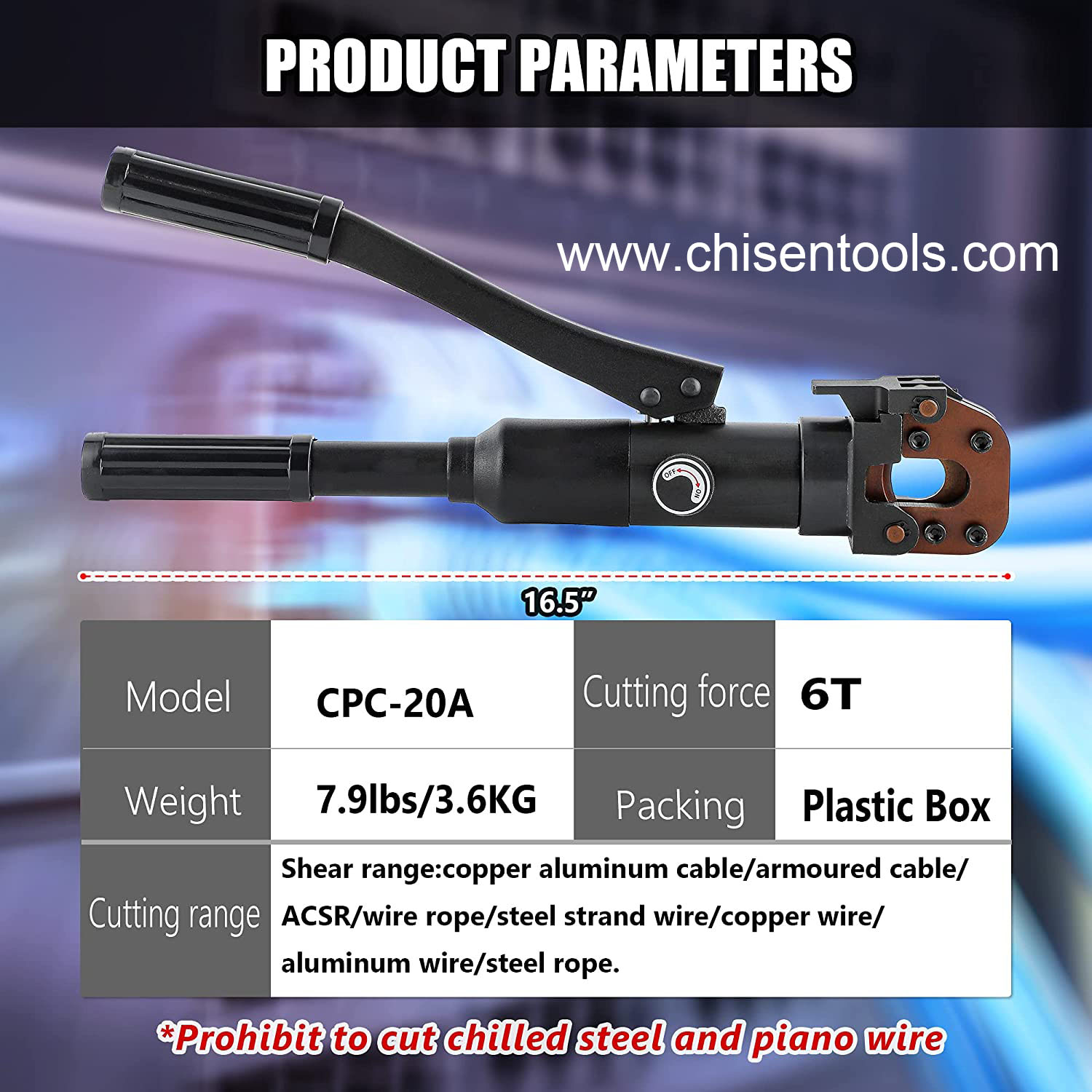 Hydraulic Cable Cutter's Parameters