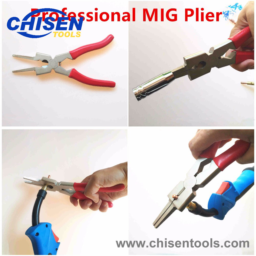 Professional Welding Pliers MIG Pliers, 8 inch MIG Welding Torch Multi-function-pliers-for Nozzle Cleaning, Wire Cutting