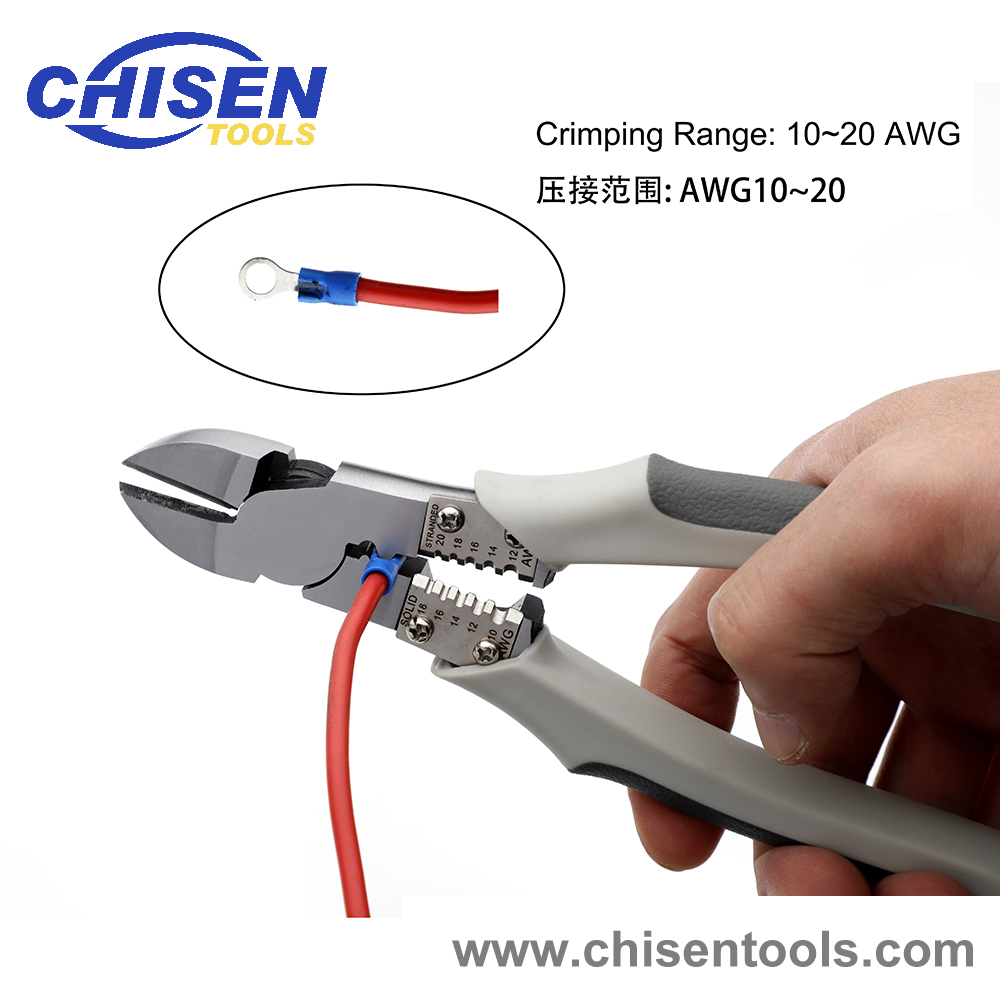 Multi-use Diagonal Cutting Pliers' Crimping Functions