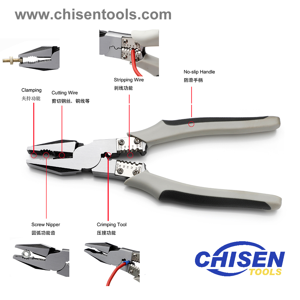 Multi-use Linesman's Pliers' Functions