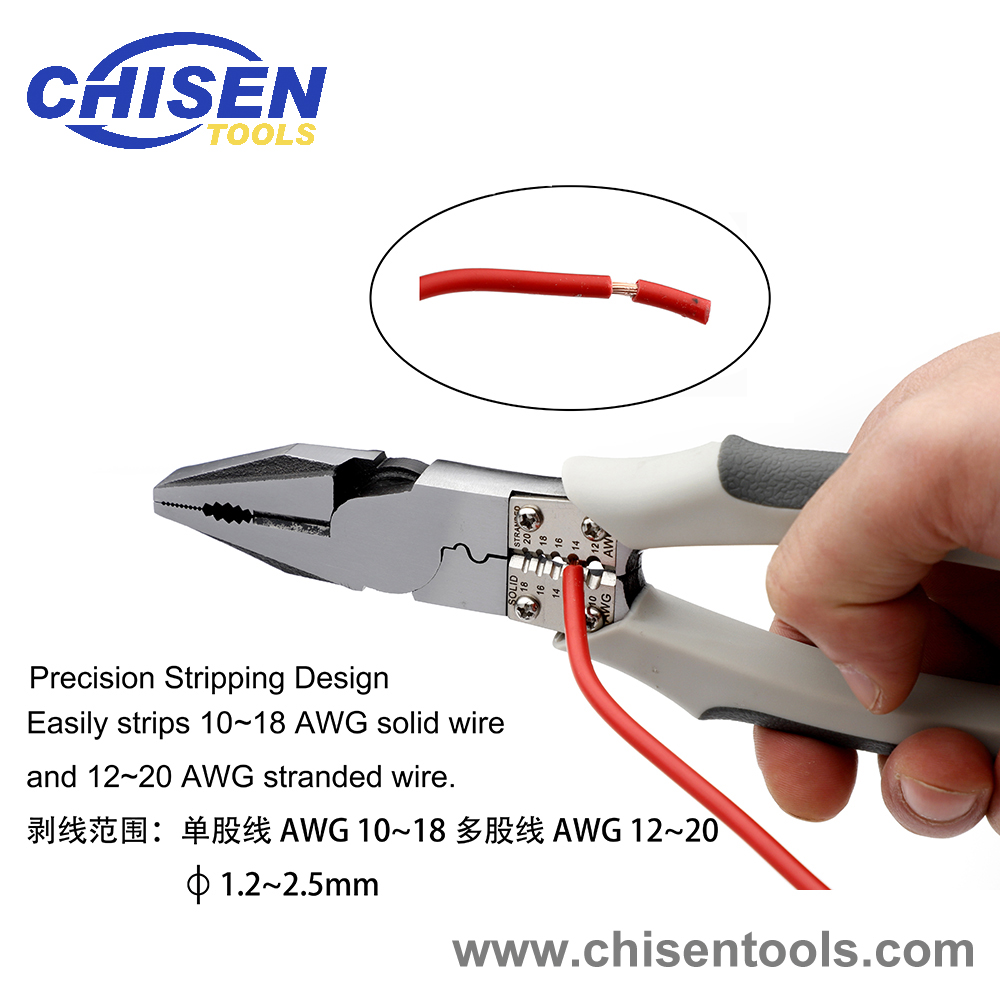 Multi-use Linesman's Pliers' Stripping Function