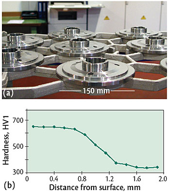 Flanges (a) made of free machining stainless steel X14CrMoS17