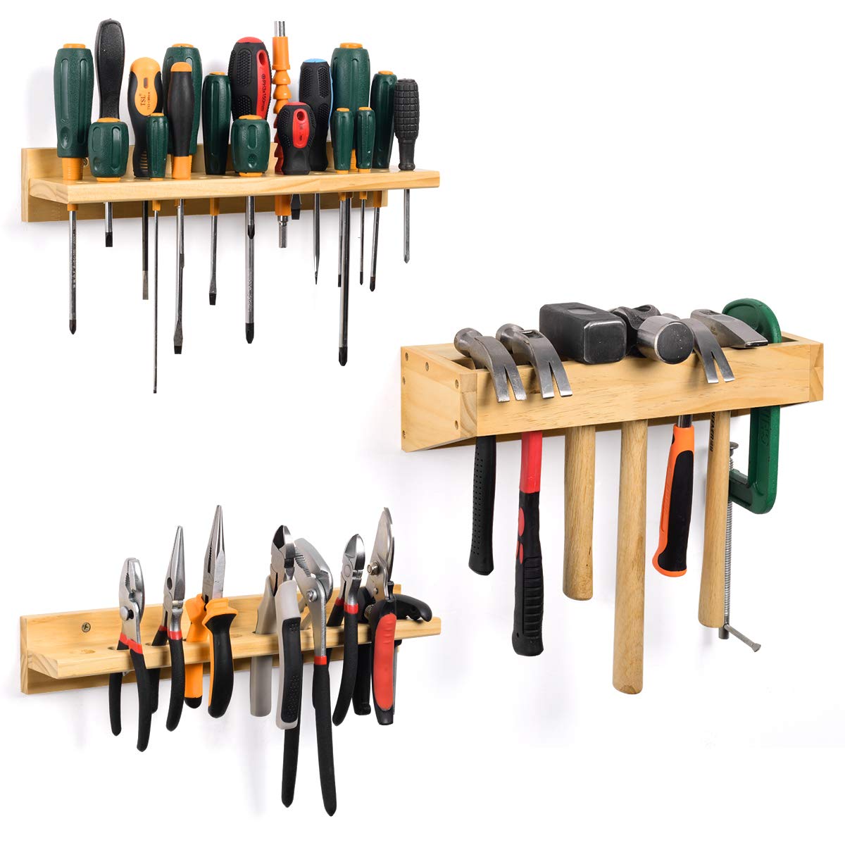 Wall tool holders.