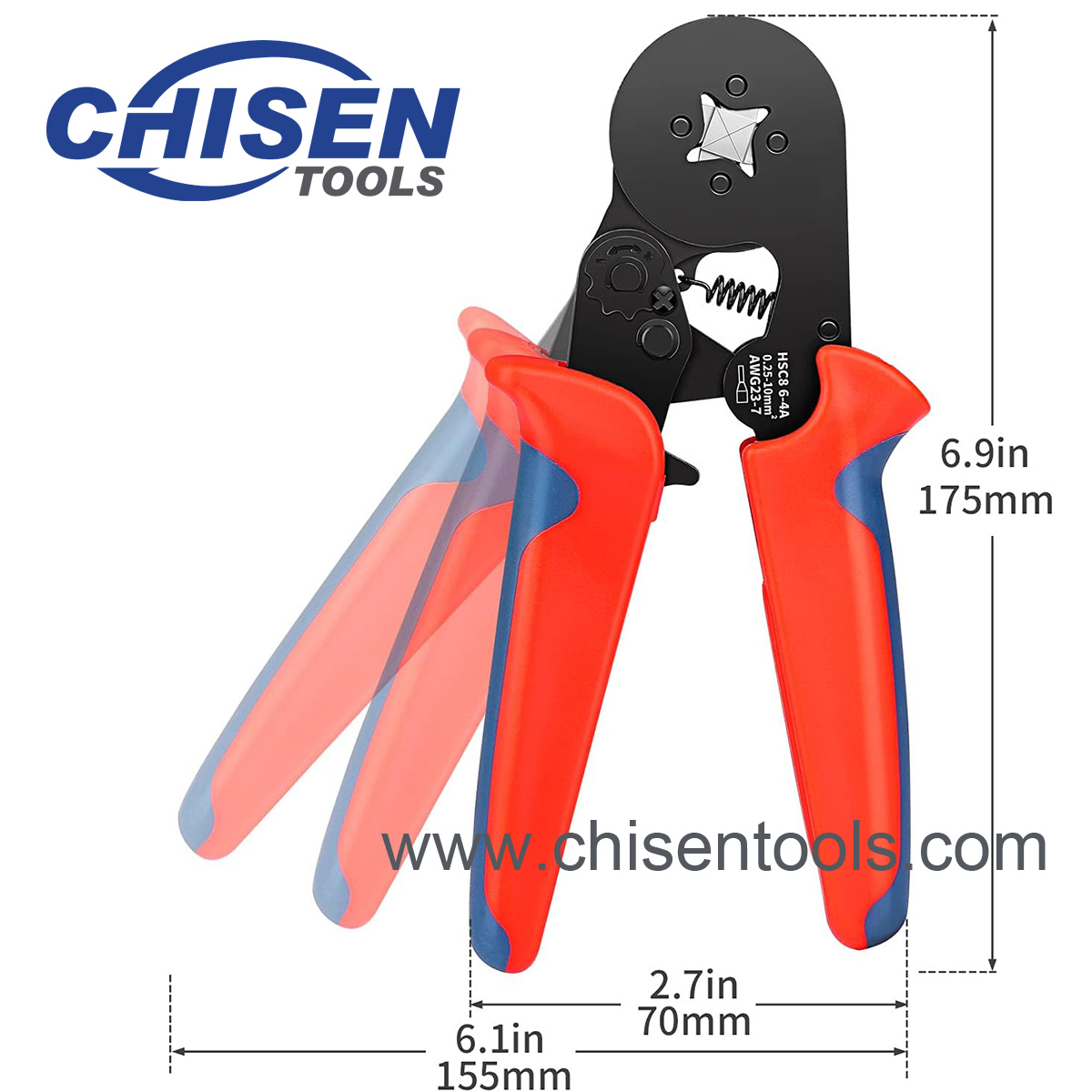 Self-adjusting Square Wire Crimper's Dimension